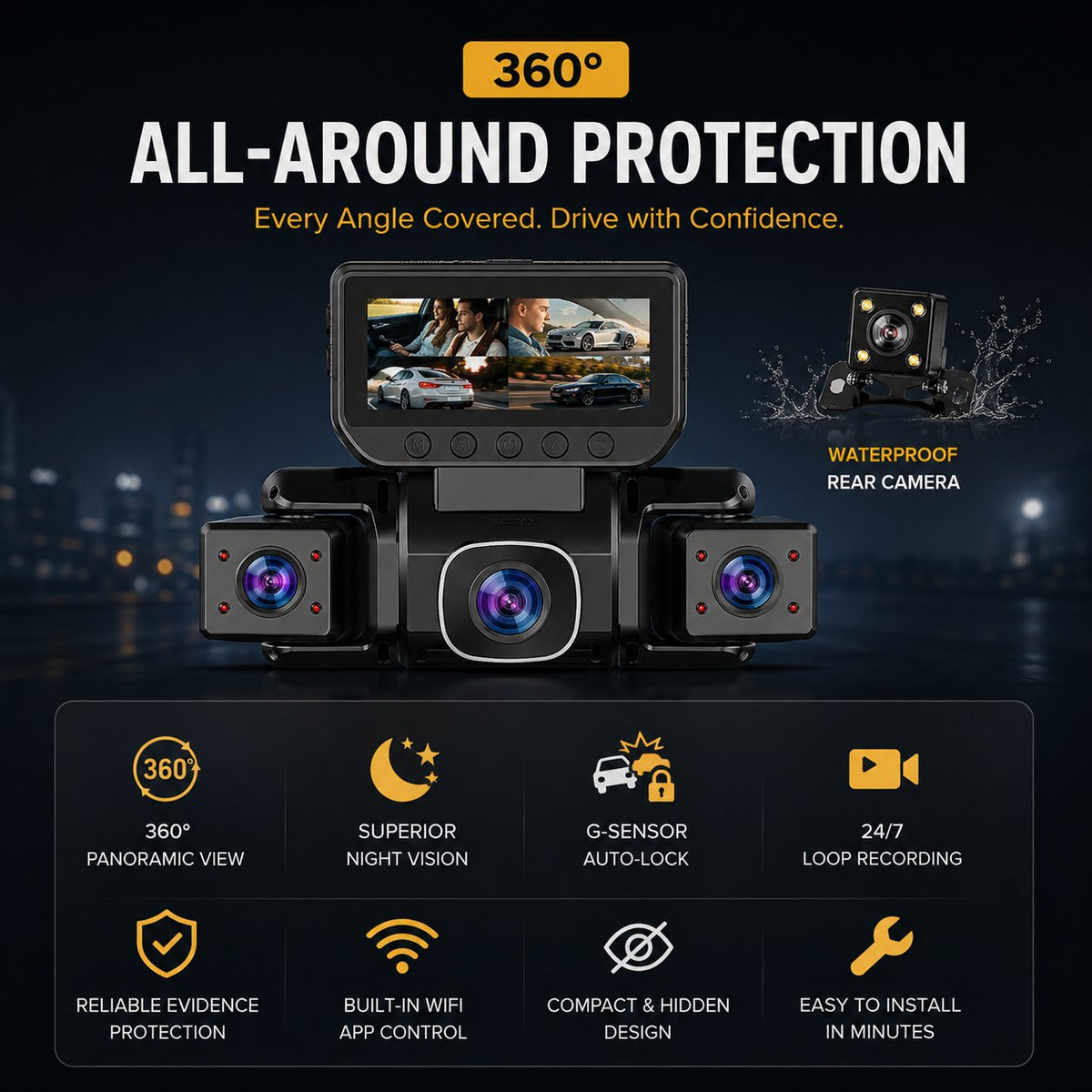💯🔥49% Off🔥360° Car Dash Cam