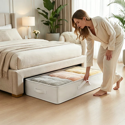 Foldable Underbed Storage Bag with Zipper Lid