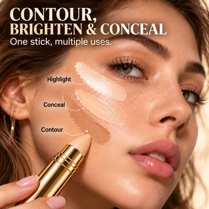 Hide Dark Circles Instantly! Creamy Concealer & Contour Stick