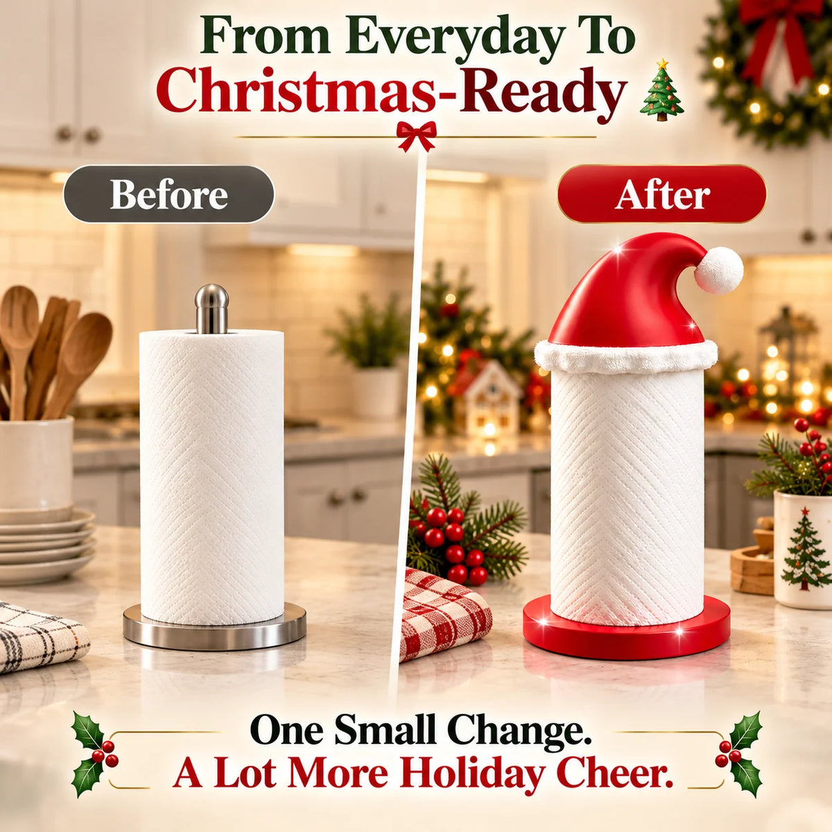 Santa Hat Christmas Paper Towel Holder