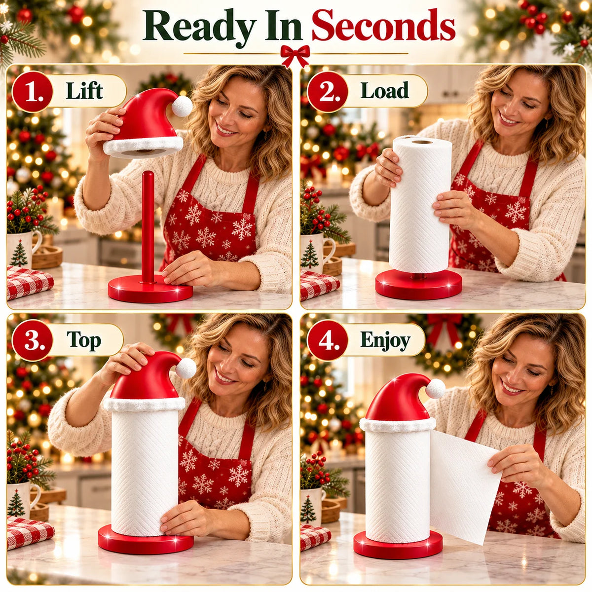 Santa Hat Christmas Paper Towel Holder