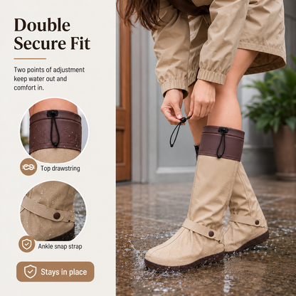 🔥🎁High‑Tube Foldable Waterproof Shoe Covers   Non‑Slip Dual‑Lock Rain Foot Protection for Daily Outdoor Commuting & Wet‑Weather Travel