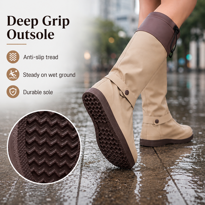 🔥🎁High‑Tube Foldable Waterproof Shoe Covers   Non‑Slip Dual‑Lock Rain Foot Protection for Daily Outdoor Commuting & Wet‑Weather Travel