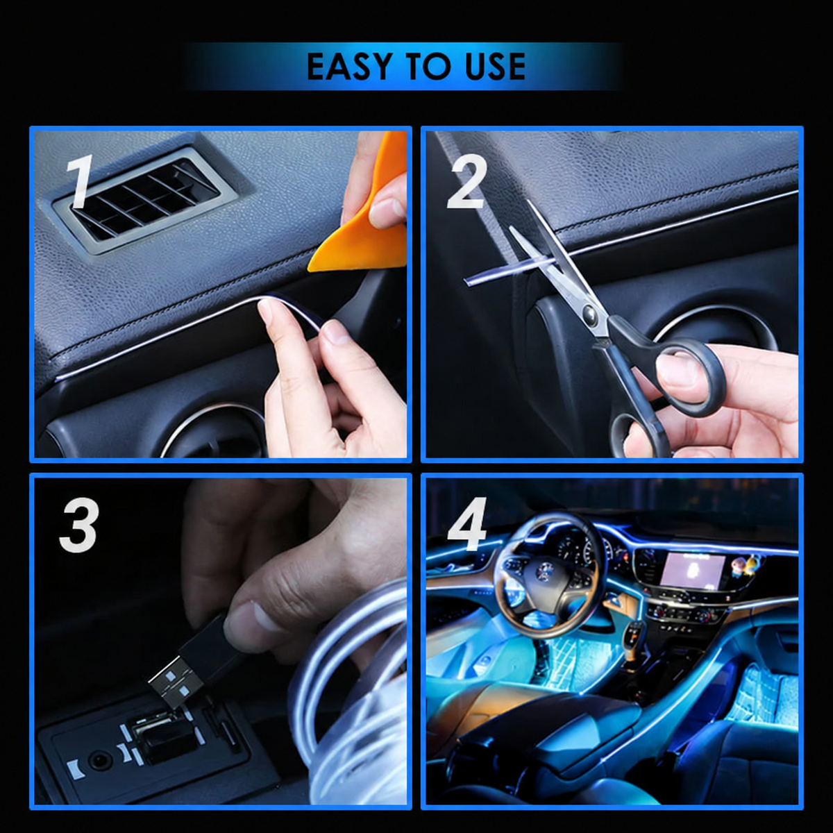 🎁2026 New Arrivals 50% OFF💥 Car Interior LED Strip Atmosphere Lights Pro – Add a Custom Glow to Your Cabin, Easy to Fit & Great for Evening Drives 💡
