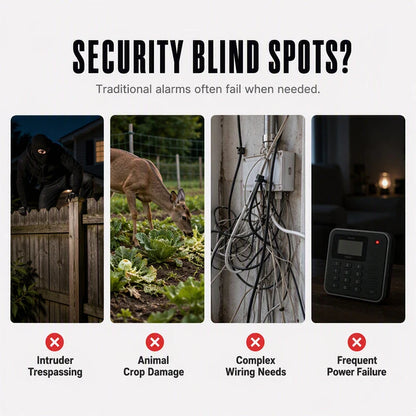 Solar Security Light with Motion Alarm – Waterproof, Loud Alert