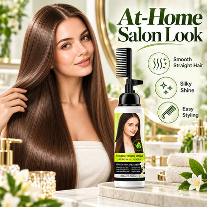 Hair Straightening Cream With Comb Applicator