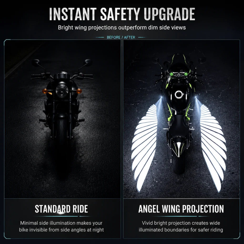 Motorcycle LED Angel Wings Ground Projection Lights