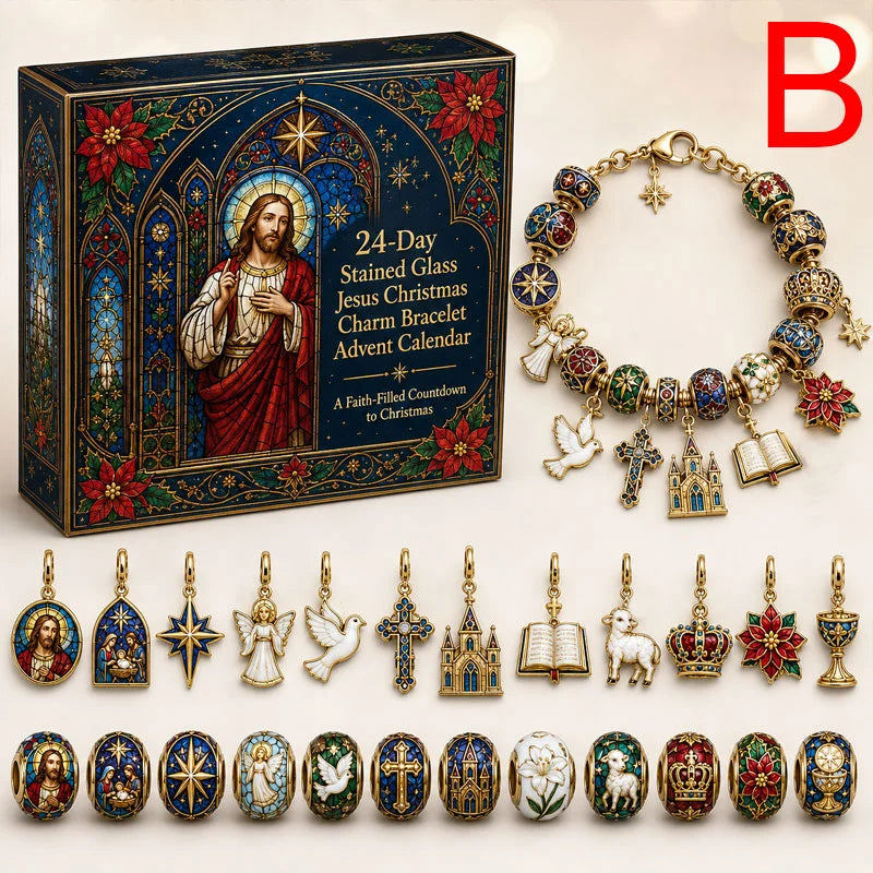 🔥LAST DAY 50% OFF - 24-Day Christian Christmas Charm Bracelet Advent Calendar