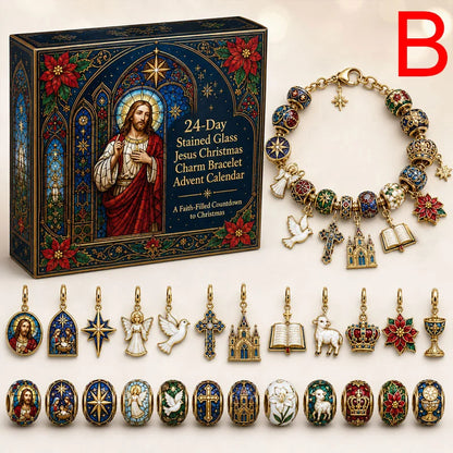 🔥LAST DAY 50% OFF - 24-Day Christian Christmas Charm Bracelet Advent Calendar