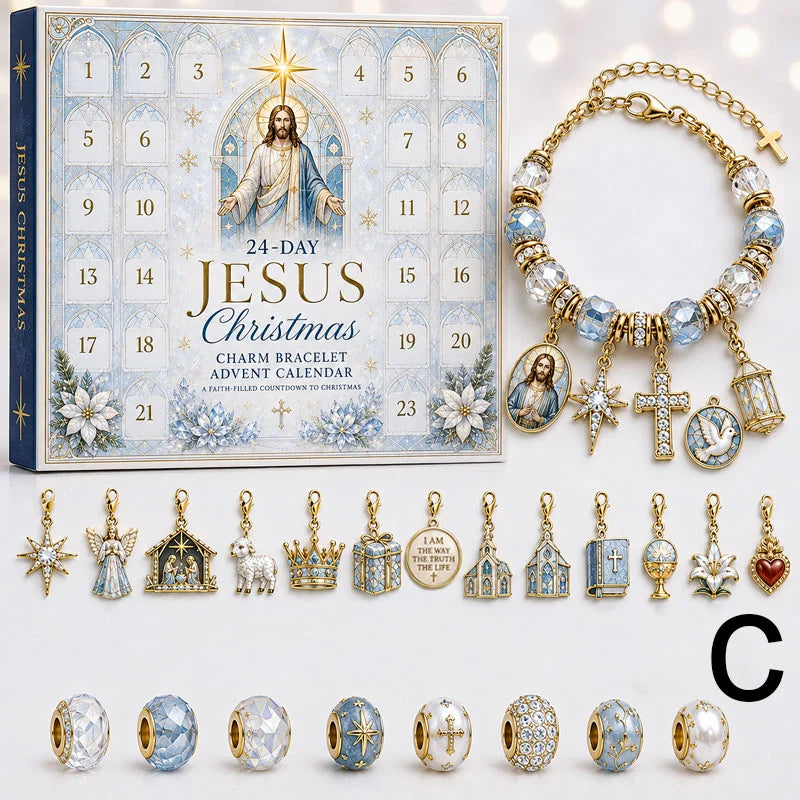 🔥LAST DAY 50% OFF - 24-Day Christian Christmas Charm Bracelet Advent Calendar