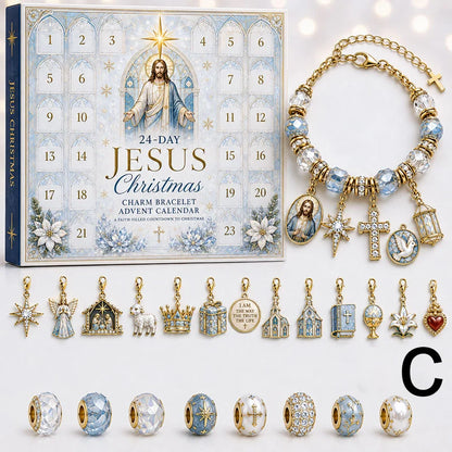 🔥LAST DAY 50% OFF - 24-Day Christian Christmas Charm Bracelet Advent Calendar