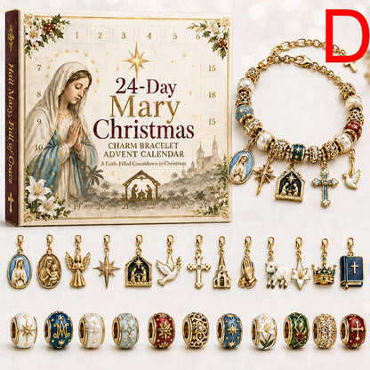 🔥LAST DAY 50% OFF - 24-Day Christian Christmas Charm Bracelet Advent Calendar