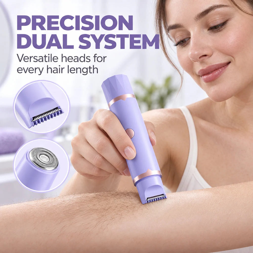 Portable Electric Hair Remover for Women Dual Head Body Shaver and Bikini Hair Trimmer