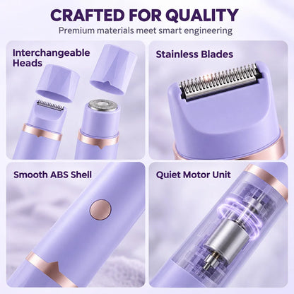 Portable Electric Hair Remover for Women Dual Head Body Shaver and Bikini Hair Trimmer