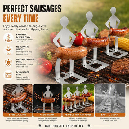 Funny Stainless Steel BBQ Sausage Holder