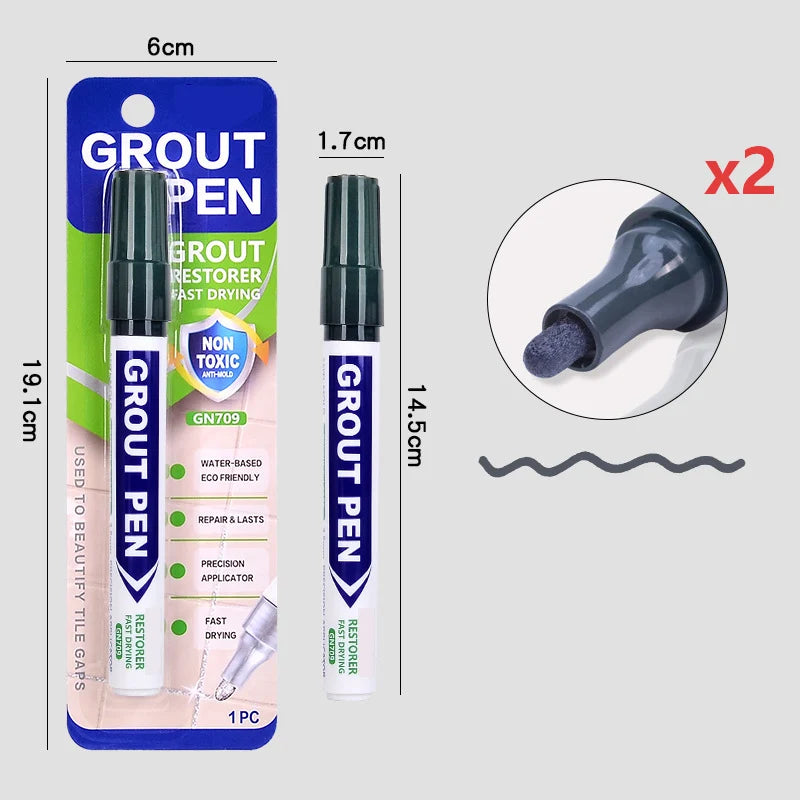 🥳2026 HOT SALE🥳💞50K+ SOLD! 🧱🖊️ 50% OFF! Grout Restorer Pen – instantly covers dirty, black grout lines. Fast-drying, waterproof & precision nib for a clean fresh look! ✨✅