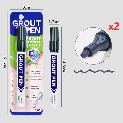 🥳2026 HOT SALE🥳💞50K+ SOLD! 🧱🖊️ 50% OFF! Grout Restorer Pen – instantly covers dirty, black grout lines. Fast-drying, waterproof & precision nib for a clean fresh look! ✨✅