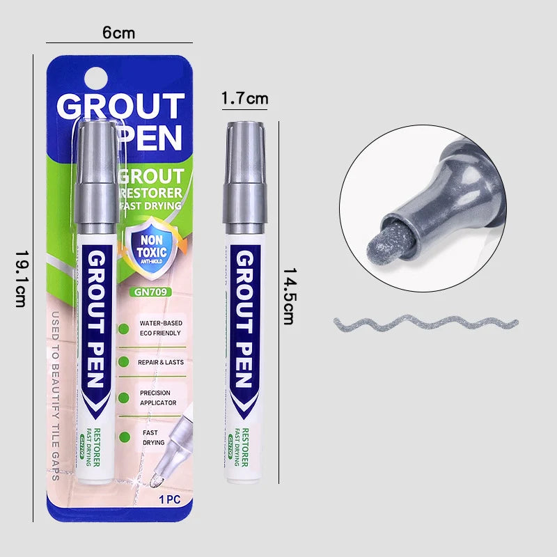 🥳2026 HOT SALE🥳💞50K+ SOLD! 🧱🖊️ 50% OFF! Grout Restorer Pen – instantly covers dirty, black grout lines. Fast-drying, waterproof & precision nib for a clean fresh look! ✨✅