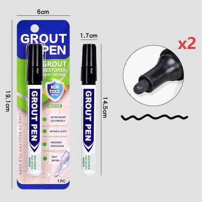 🥳2026 HOT SALE🥳💞50K+ SOLD! 🧱🖊️ 50% OFF! Grout Restorer Pen – instantly covers dirty, black grout lines. Fast-drying, waterproof & precision nib for a clean fresh look! ✨✅