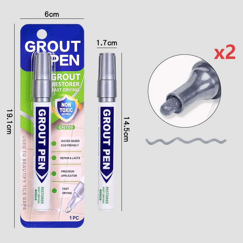 🥳2026 HOT SALE🥳💞50K+ SOLD! 🧱🖊️ 50% OFF! Grout Restorer Pen – instantly covers dirty, black grout lines. Fast-drying, waterproof & precision nib for a clean fresh look! ✨✅