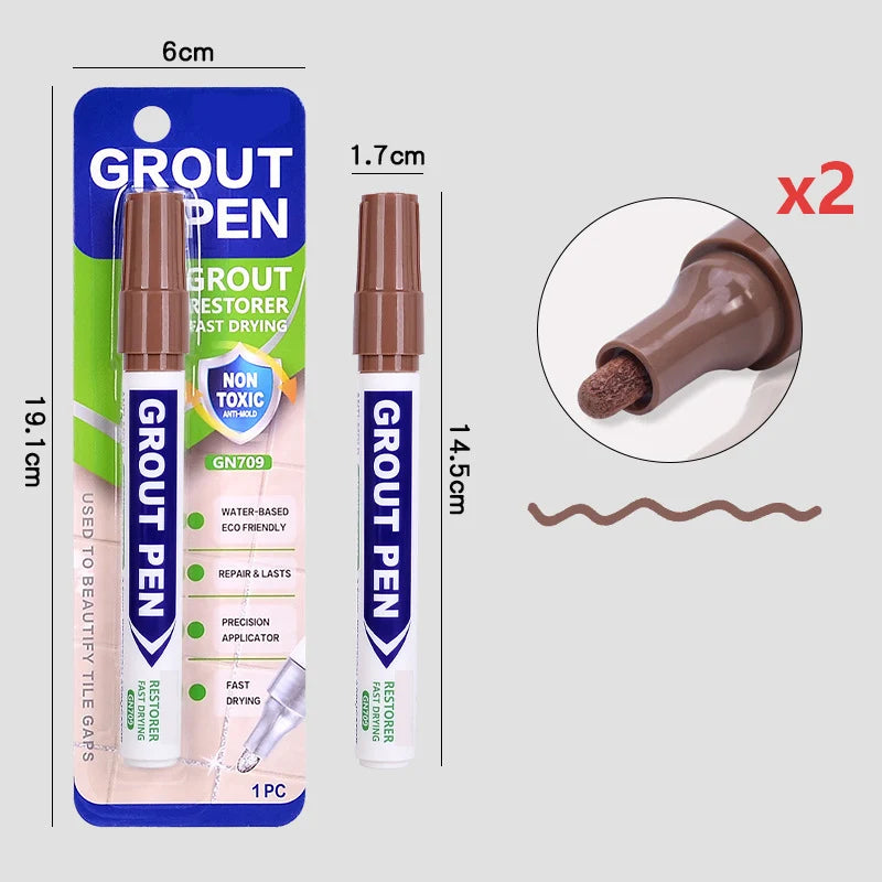 🥳2026 HOT SALE🥳💞50K+ SOLD! 🧱🖊️ 50% OFF! Grout Restorer Pen – instantly covers dirty, black grout lines. Fast-drying, waterproof & precision nib for a clean fresh look! ✨✅