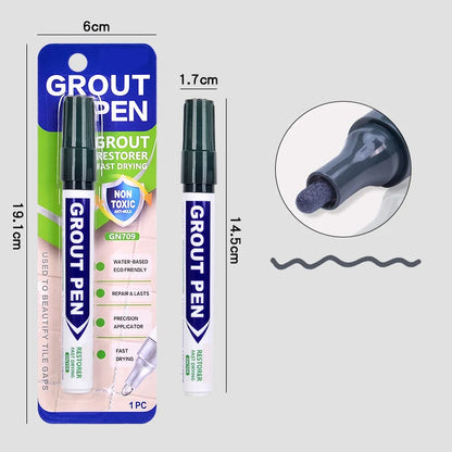 🥳2026 HOT SALE🥳💞50K+ SOLD! 🧱🖊️ 50% OFF! Grout Restorer Pen – instantly covers dirty, black grout lines. Fast-drying, waterproof & precision nib for a clean fresh look! ✨✅