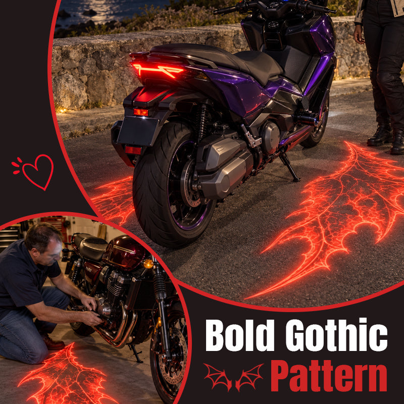 Motorcycle Devil Wing Projection Lights – Cool LED Ground Lighting for Riders!