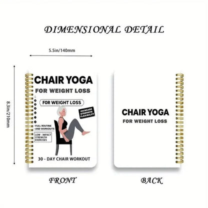 🔥30-Day Chair Yoga Weight Loss Spiral Notebook & Exercise Guide