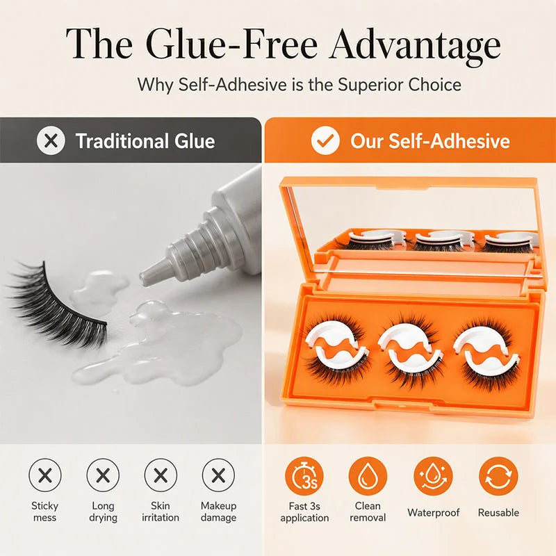 🥳2026 HOT SALE🥳💞50K+ SOLD! ✨👁️ 50% OFF! Self-Adhesive False Eyelashes – 3-second apply with no messy glue. Waterproof, secure & natural 3D look for effortless beauty! 🛡️💪