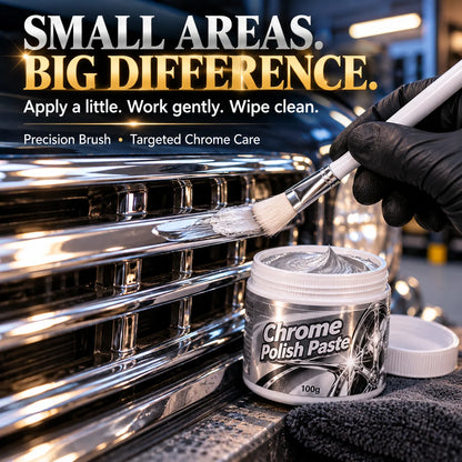 ✨ Chrome Polish Paste – 100g Metal & Chrome Polishing Paste with Application Brush for a Brilliant Mirror-Like Finish