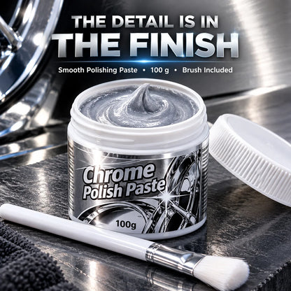 ✨ Chrome Polish Paste – 100g Metal & Chrome Polishing Paste with Application Brush for a Brilliant Mirror-Like Finish