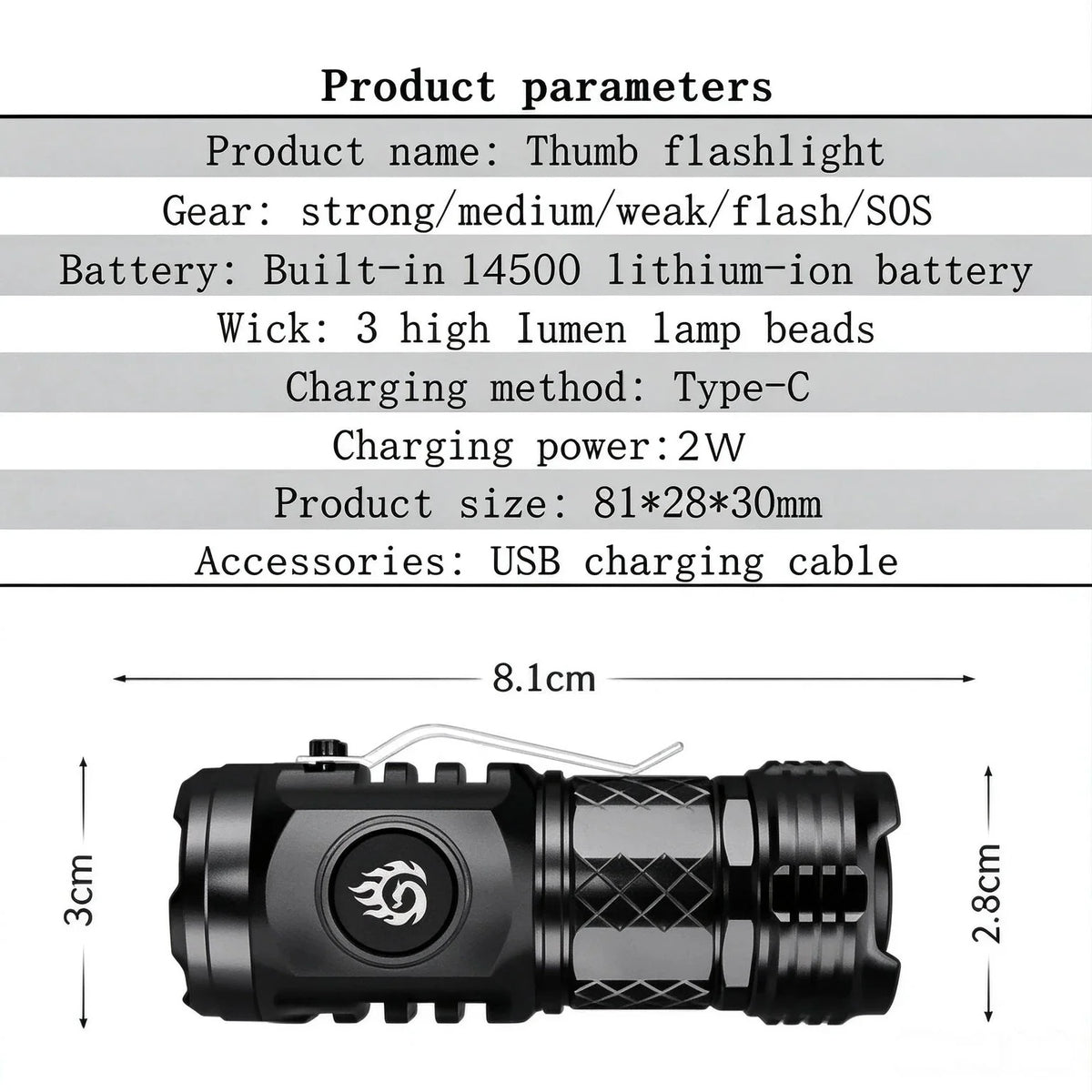 🔥 - Three-eyed Monster Mini Flash Super Power Flashlight