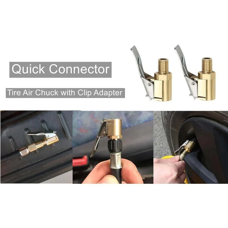 🔥👍Tire Air Chuck with Clip Adapter, No Leakage Tire Chucks for Vehicle Inflator Compressor Pump Connect Accessories Tool