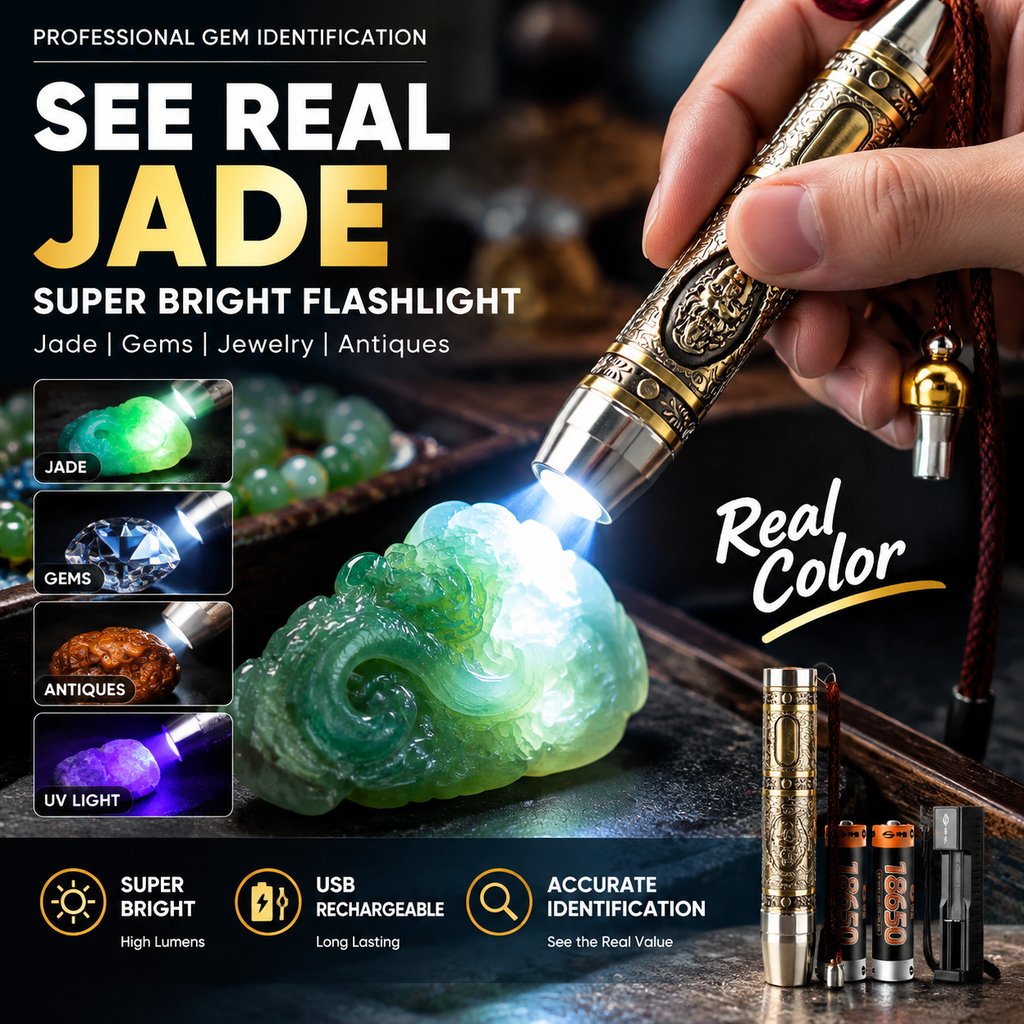 Professional 3-in-1 Gemstone Identification Flashlight