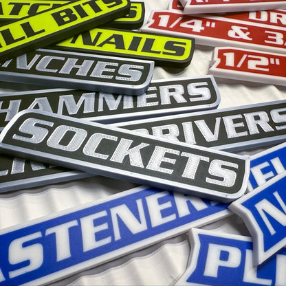 Custom Premium Magnetic Toolbox Labels for Tool Organization - 23 Pack of High Quality Magnets