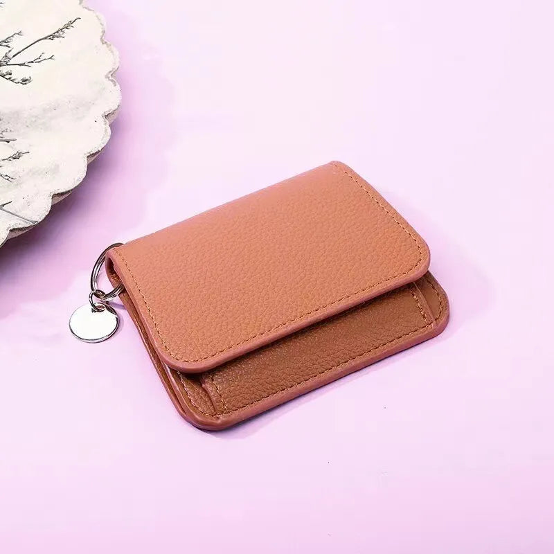 🌹Short Wallets for Women – Fashionable Card Holder with Key Ring & Coin Purse