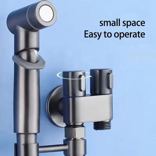 1-In-2-Handheld Out Dual Control Valve Bidet Sprayer for Toilet
