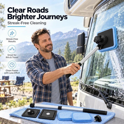 Dual Magnetic Car Windshield Cleaner | Streak-Free Auto Glass Cleaning Kit