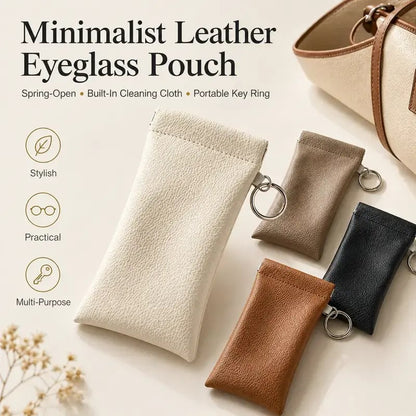 👜 Elastic Opening PU Leather Sunglasses Pouch Soft Portable Anti‑Scratch Eyeglasses Storage Protective Bag