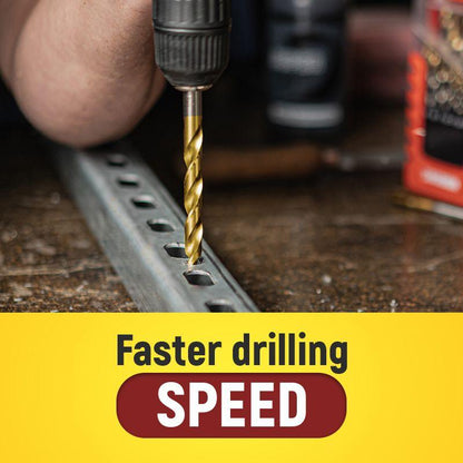 🔥99-piece high-speed steel titanium-plated twist drill bit set