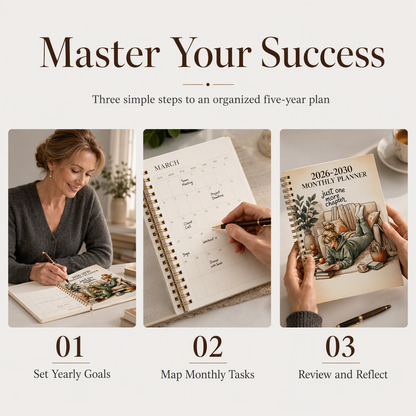 📚 2026–2030 5-Year Planner | Long-Term Monthly Organizer & Goal Planning Log Book for Work, School & Everyday Life