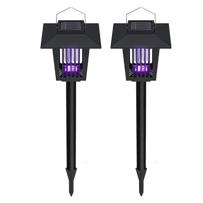 Eco-Friendly - 2-in-1 Flickering Flame - Solar Powered Mosquito Zapper & Garden Stake Light
