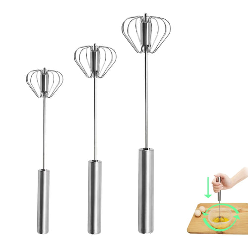 Semi-Automatic Stainless Steel Push Rotary Whisk Set