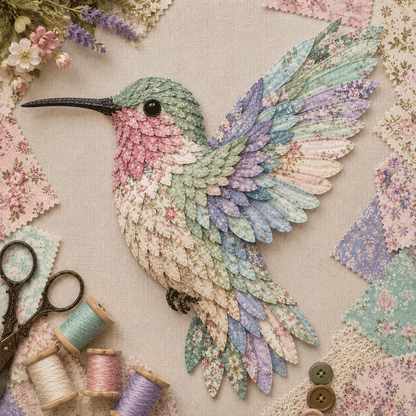 ✨ 3D Patchwork Bird DIY Craft Kit – Create a Layered Fabric Bird Worth Displaying 🐦💕Beginner Friendly