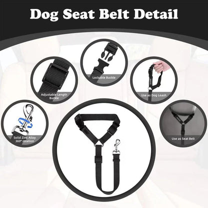 2-in-1 Dog Car Seat Belt & Walking Leash