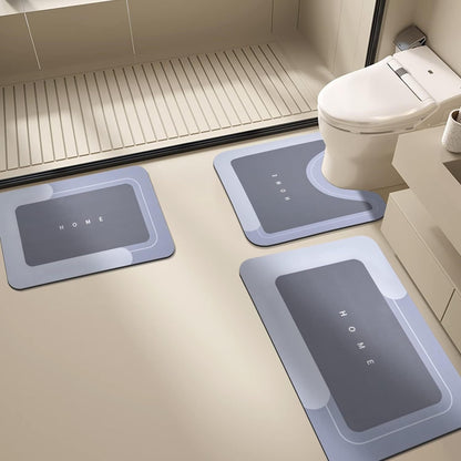 3-piece non-slip bathroom mat set, diatomaceous earth bath mat, absorbent indoor rug, suitable for bathroom, living room, kitchen, laundry room, etc., home decor, quick-drying mat, bathroom accessories, home essentials.