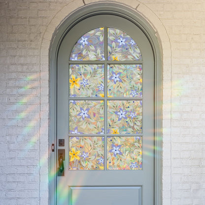💐Colorful flowers, dazzling sunlight, double-sided visible glass decorative wall stickers