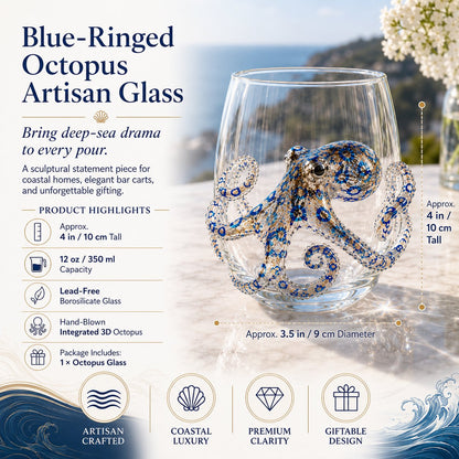 🌊 Colección de cristalería artesanal de animales marinos 3D | Para sorbos más frescos, detalles que capturan la luz del sol, elegancia costera y un ambiente de bar en casa elevado ✨
