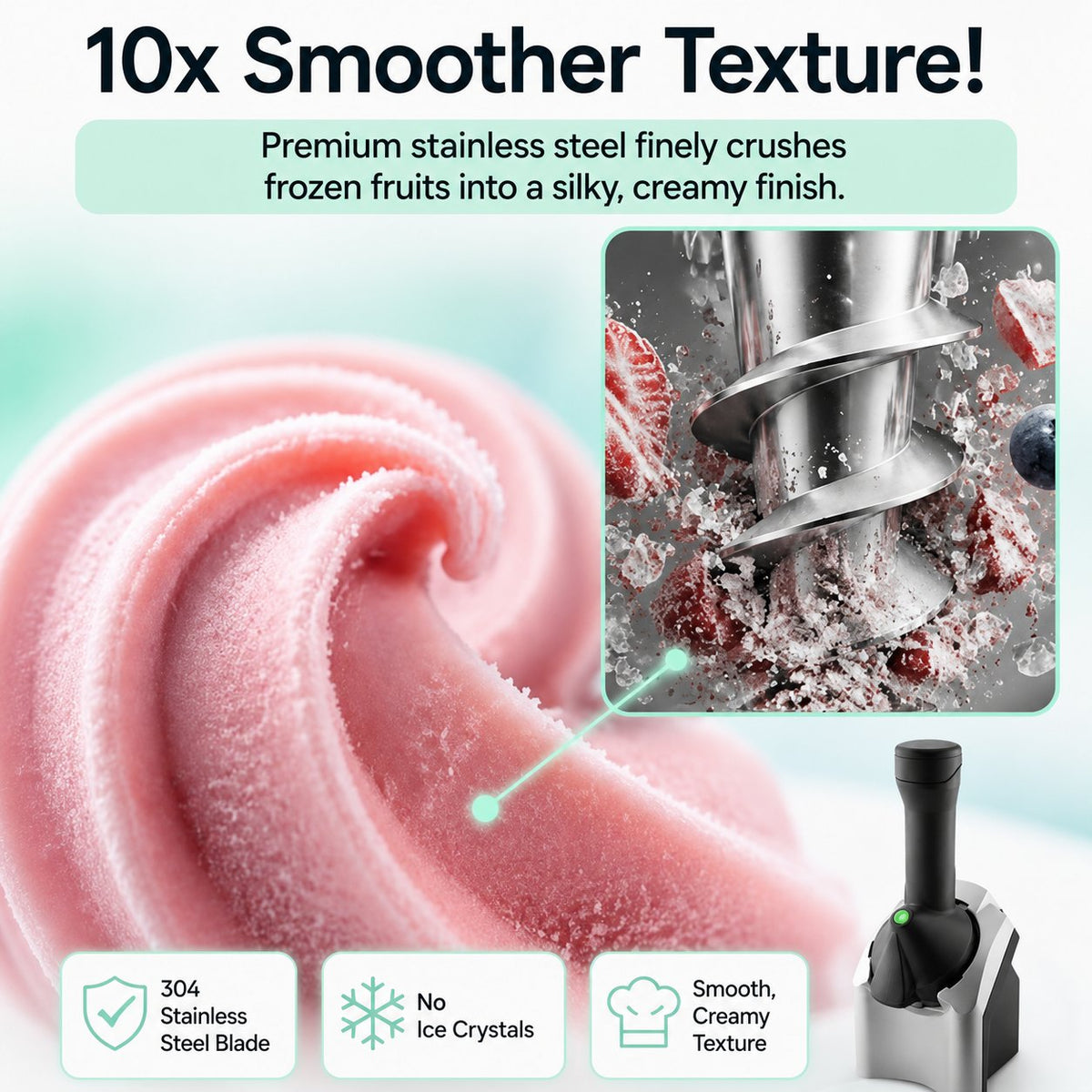 Fully Automatic Ice Cream Maker, Homemade Ice Cream at the Touch of a Button – Guaranteed Foolproof