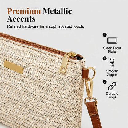 📢📢49% OFF !! ⏰Women's Woven Straw Shoulder Clutch Bag